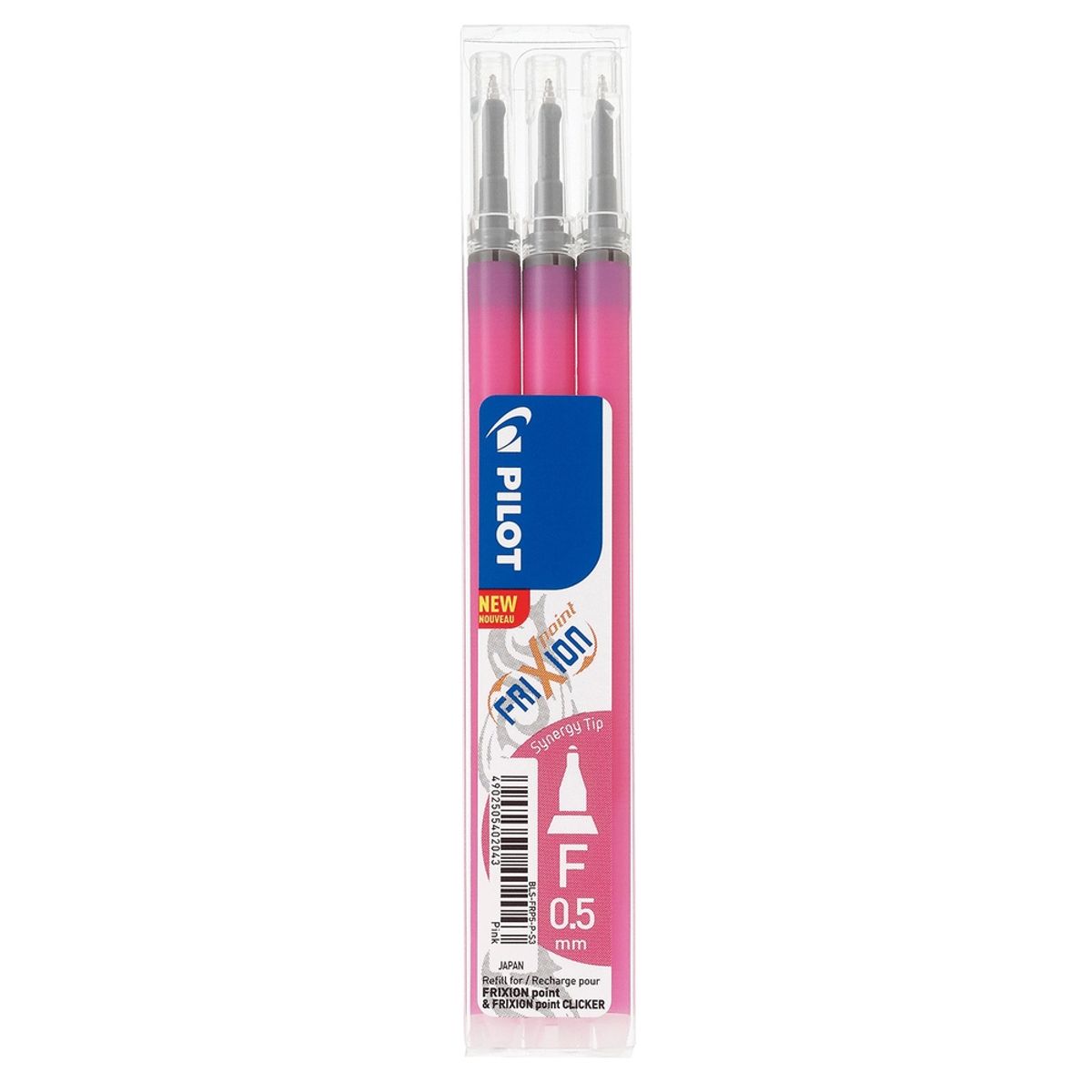 refill pilot frixion point clicker pink 0,5 mm pakke m/3 stk