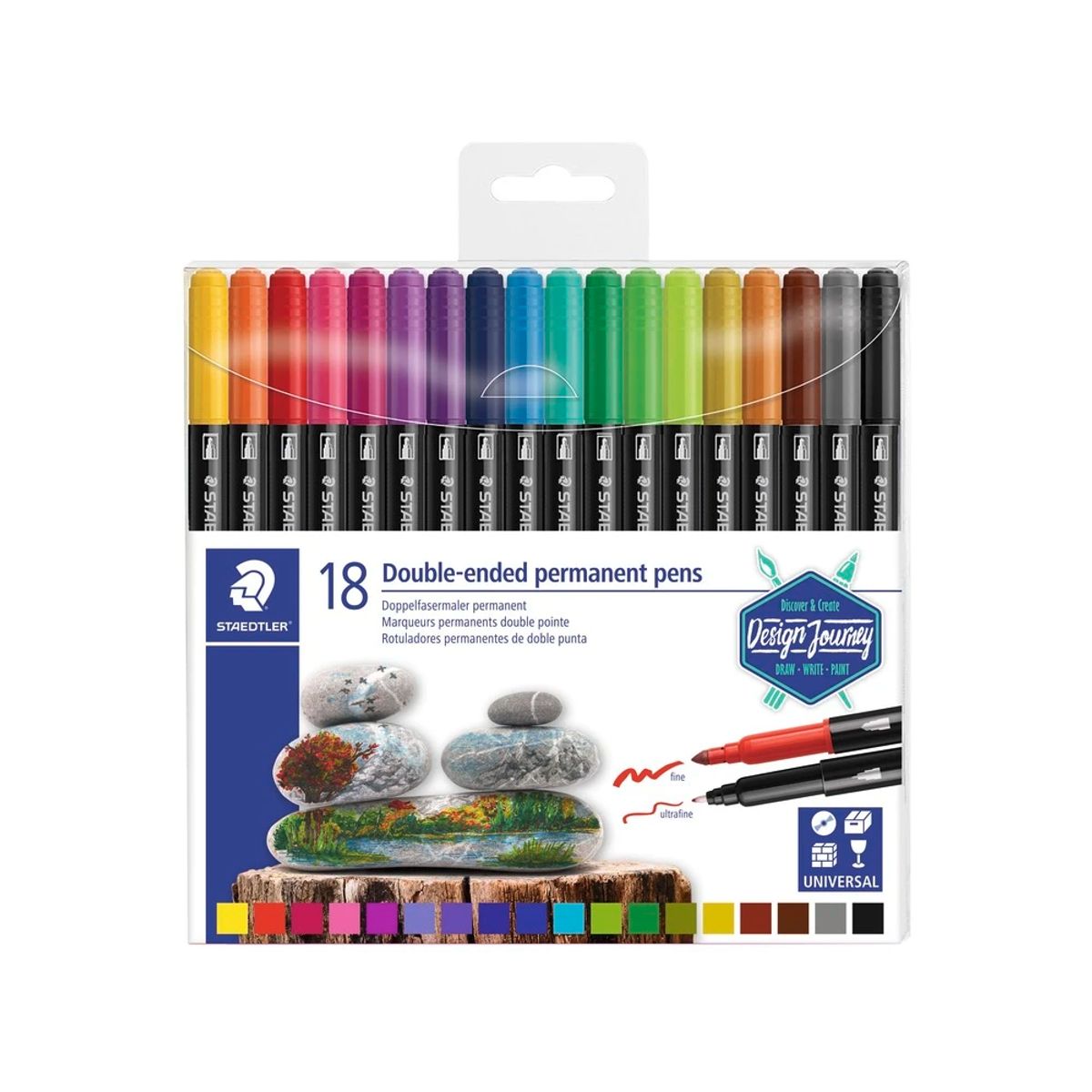 Permanente tusser Staedtler 18 stk