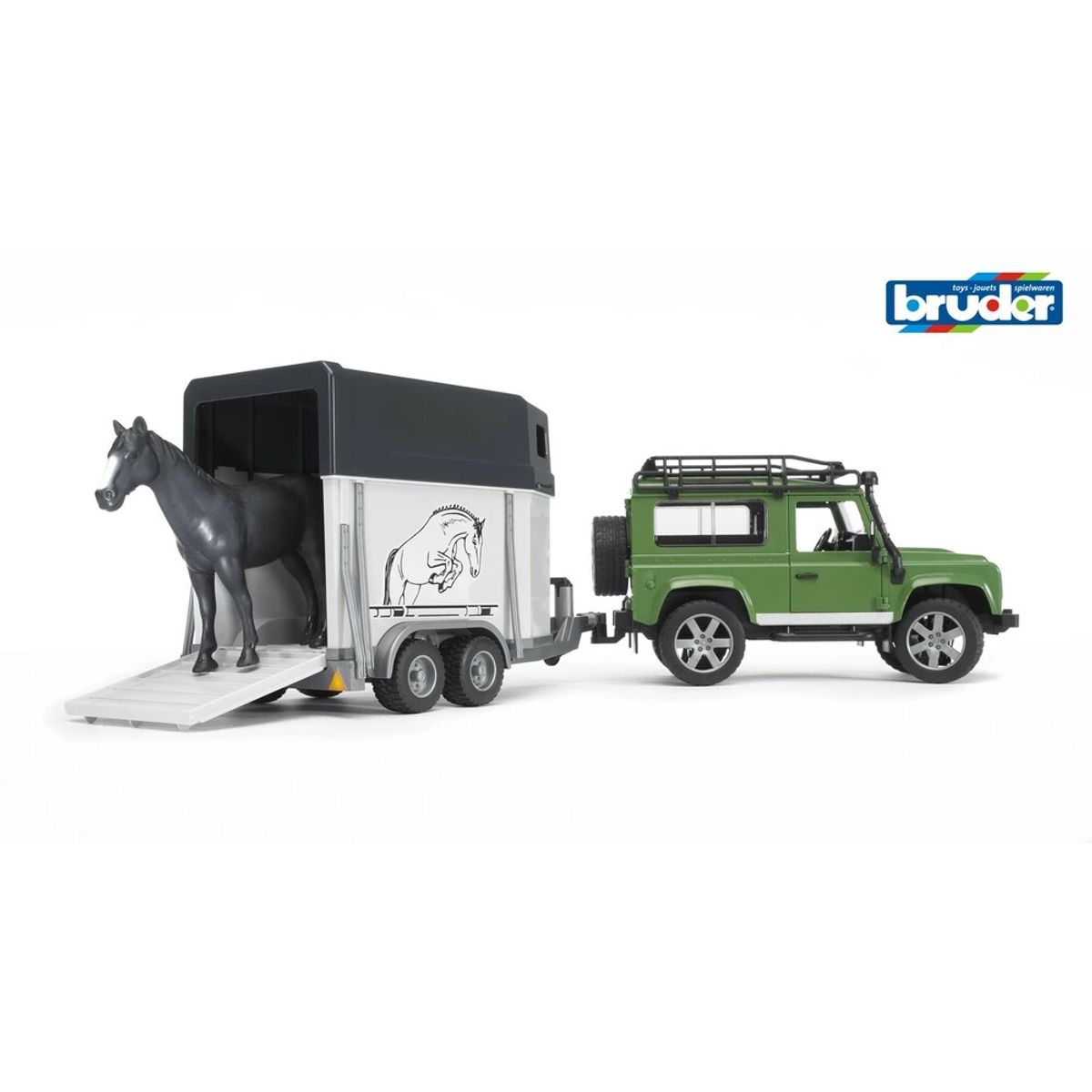 Land Rover Defender Station Wagon med hestetrailer + 1 hest