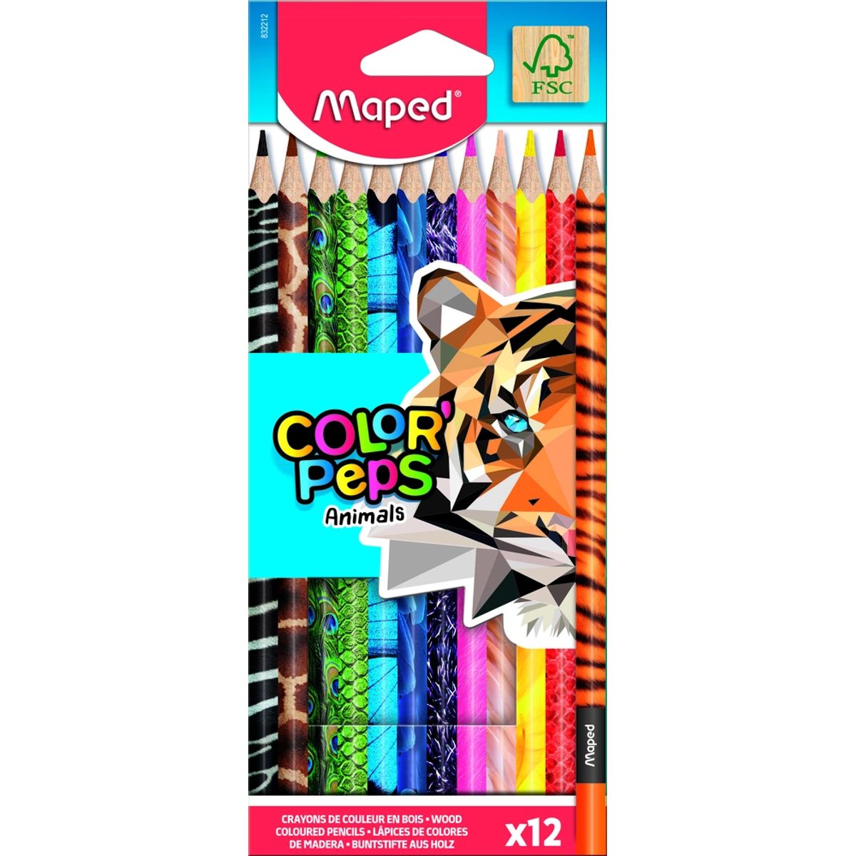 Farveblyant Maped colorpeps animals 12