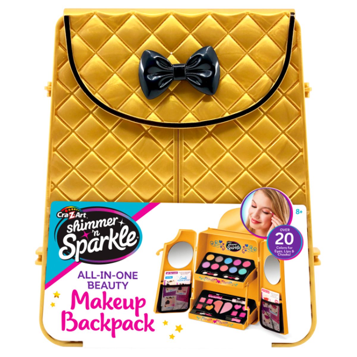 SHIMMER N SPARKLE COSMETIC BACKPACK GOLD