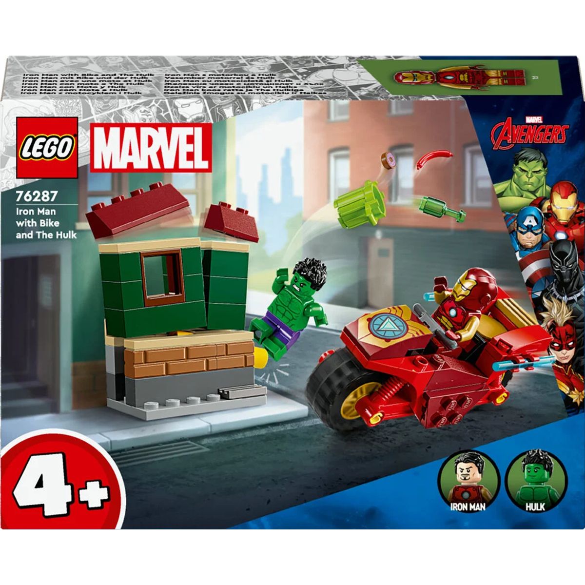 76287 LEGO Super Heroes Marvel Iron Man med motorcykel og Hulk