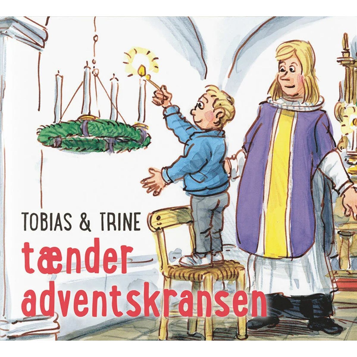 Tobias & Trine tænder adventskransen