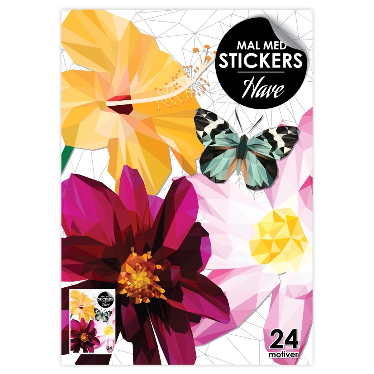 Malebog - mal med stickers Min have 24 motiver A4