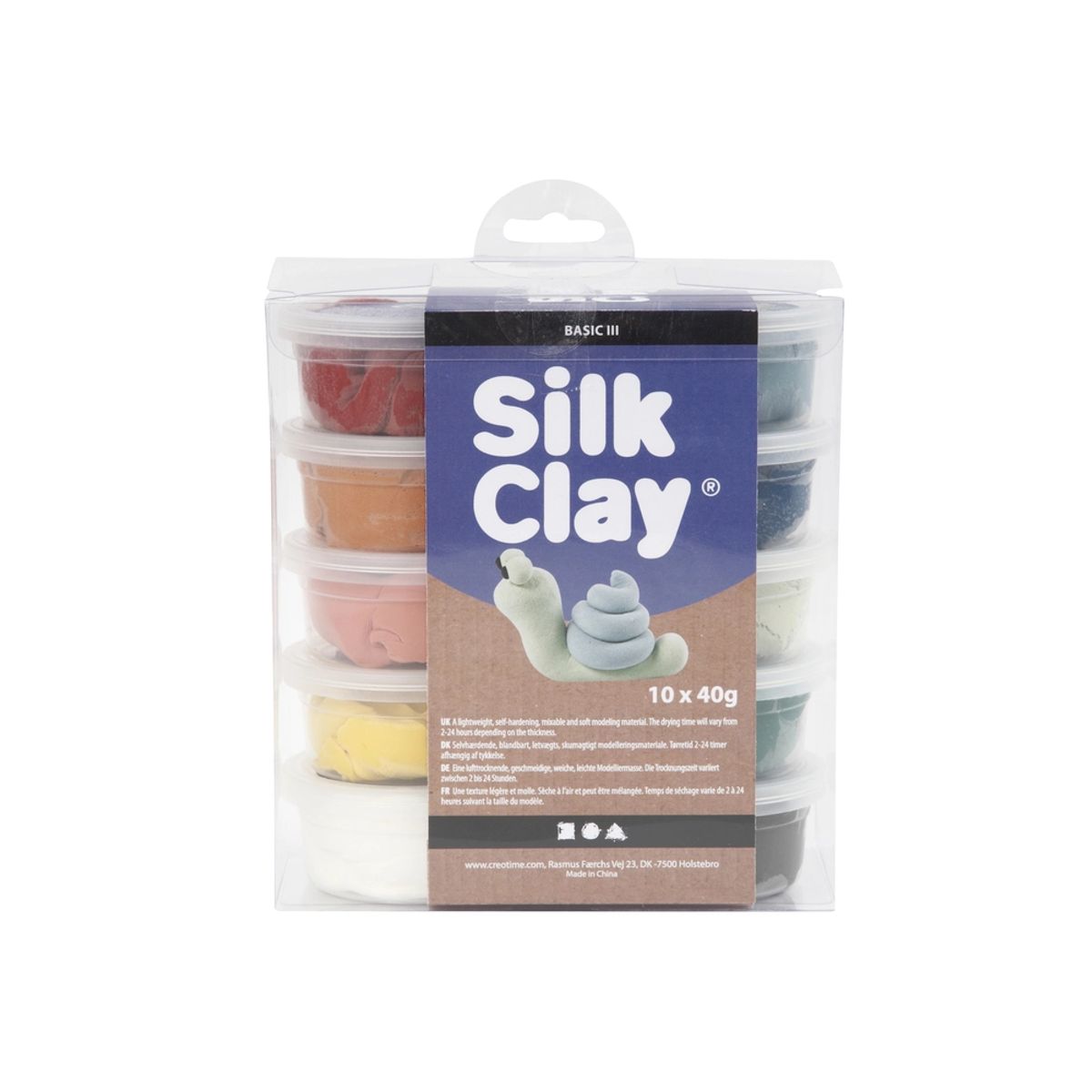 Silk clay 10 ass støvede farver 40 g