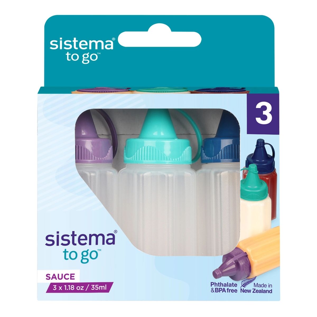 Sistema sauce to go 3x35 ml. dressing sauce ass farver