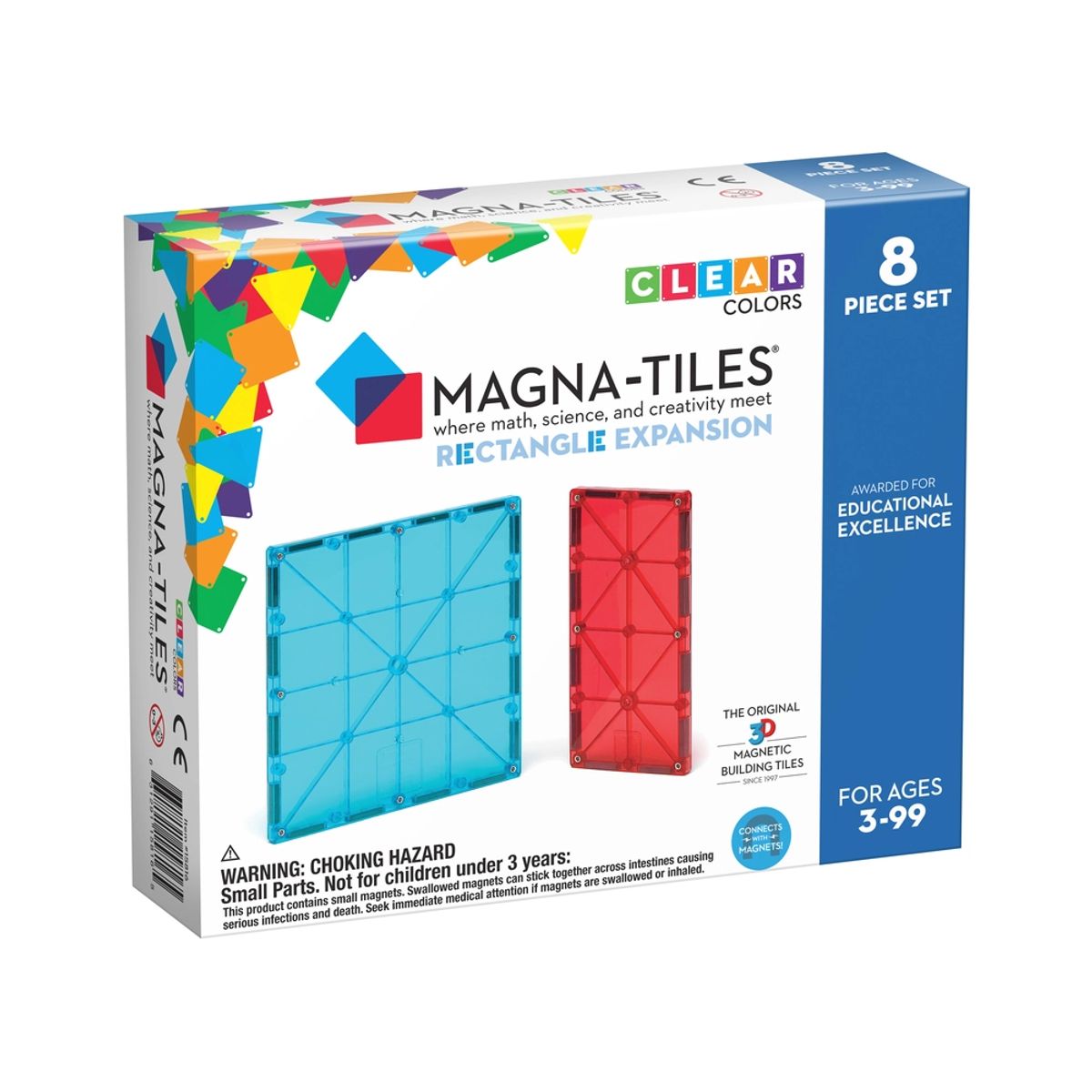 Magna-Tiles Rectangles expansion sæt 8 stk