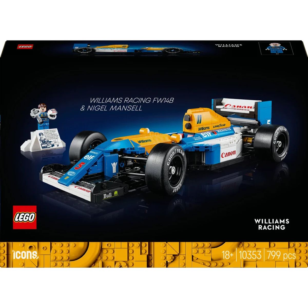 10353 LEGO Icons Williams Racing FW14B og Nigel Mansell