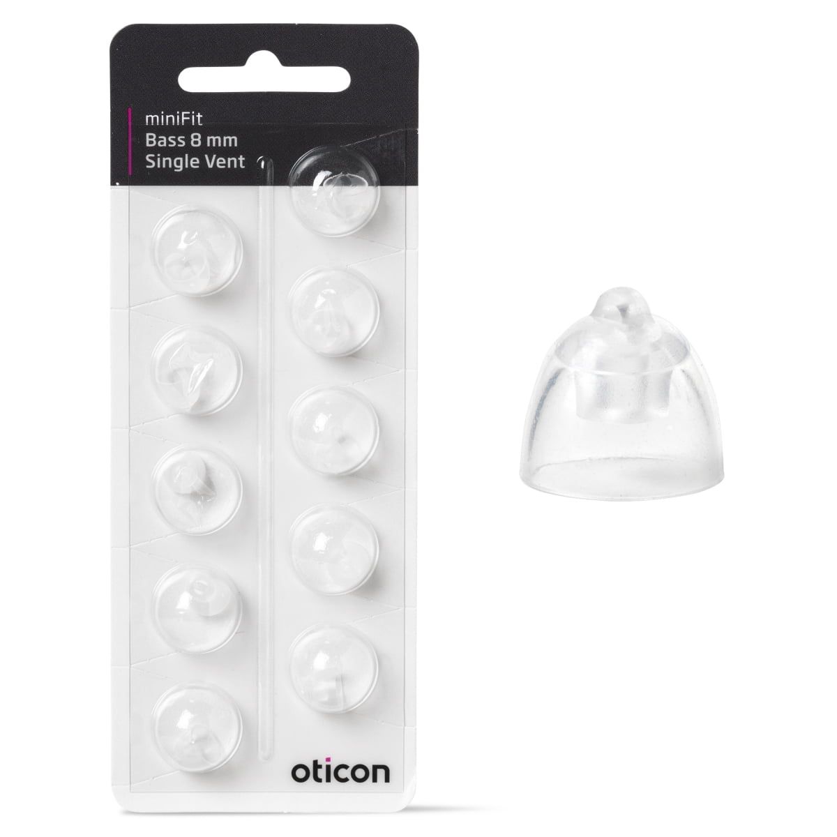 Oticon miniFit Bass 8 mm Single Vent