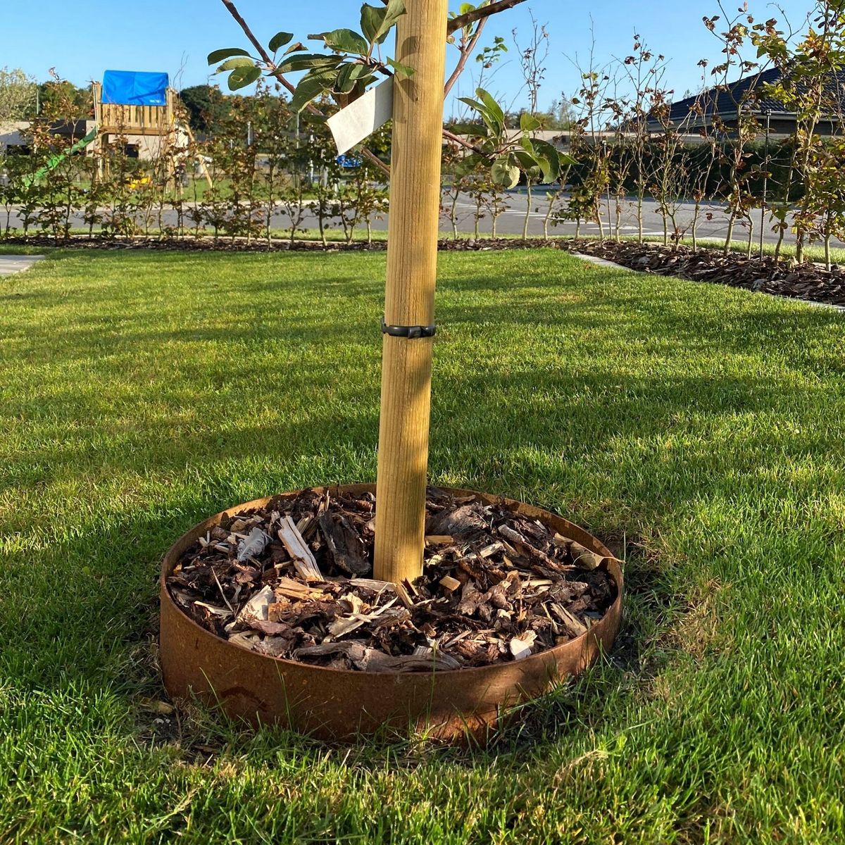 Rundt højbed i 3mm cortenstål Ø48cm - Lukket - 10 cm