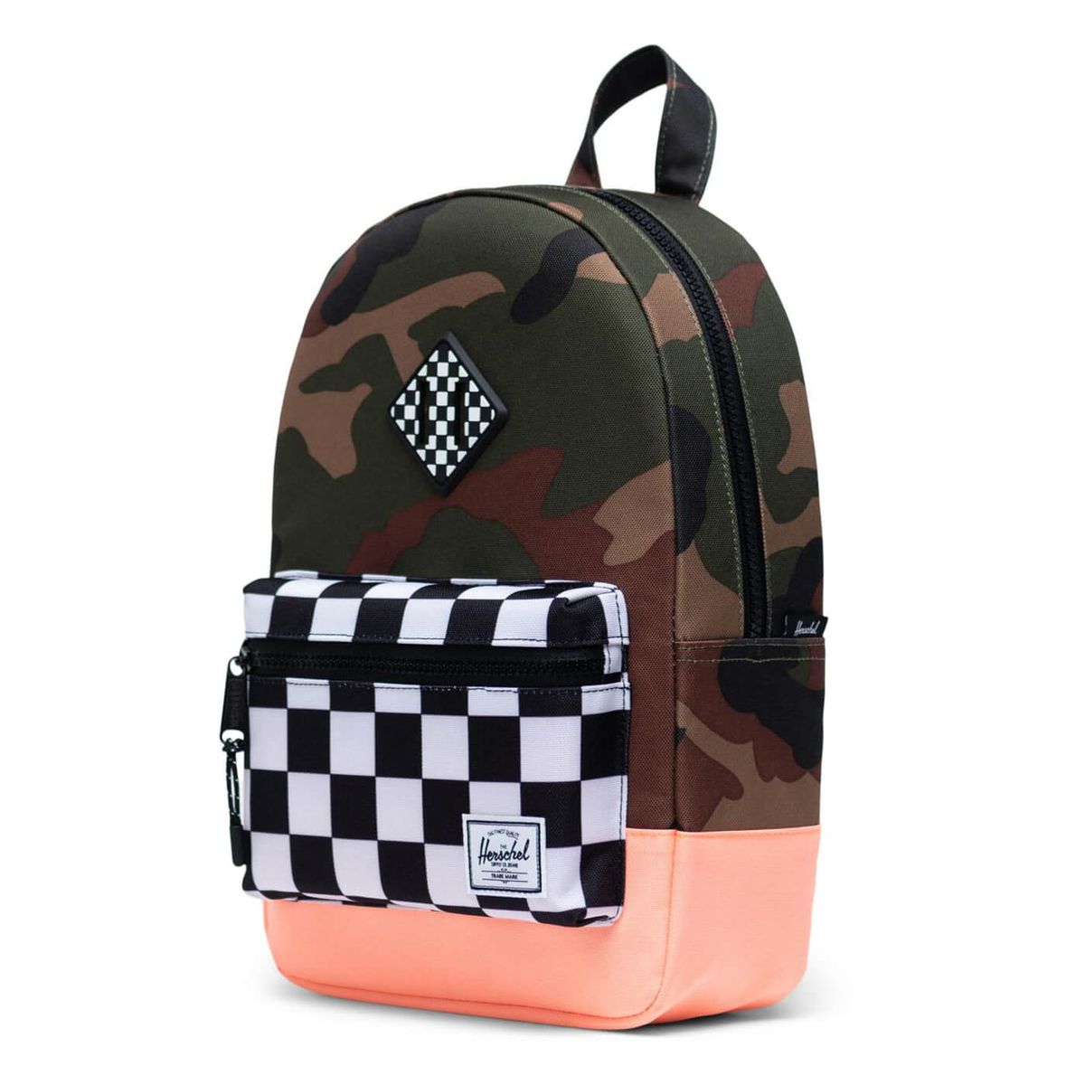 Herschel Heritage Rygsæk Youth Woodland Camo Black/White Check 9L