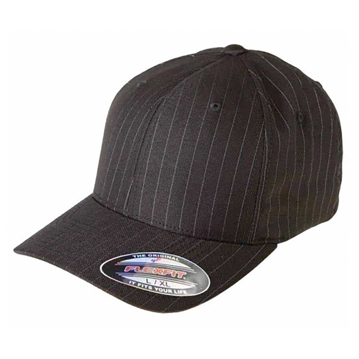 Flexfit Pinstripe Cap Sort/Hvid