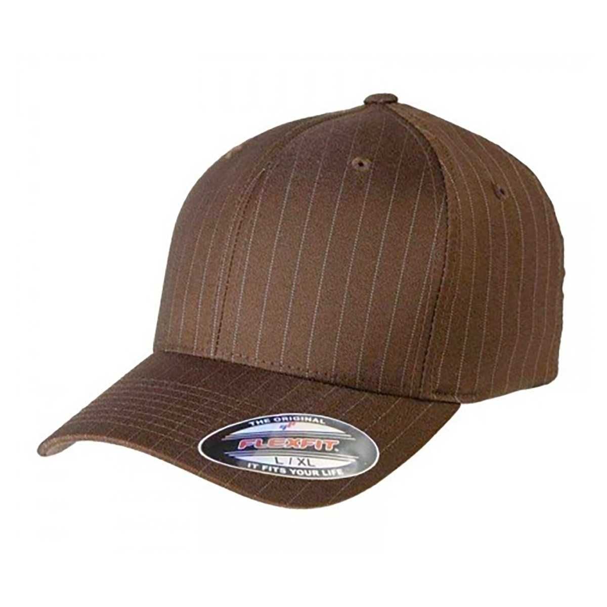 Flexfit Pinstripe Cap Brown/Hvid