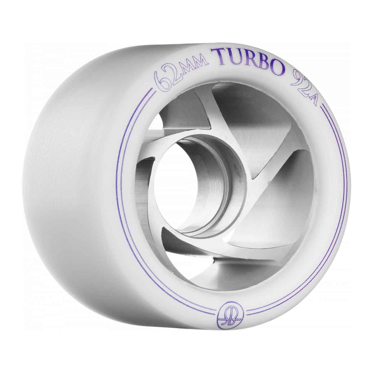 Rollerbones Turbo Wheel Clear Aluminium Hub 62 mm 92A White 8pk