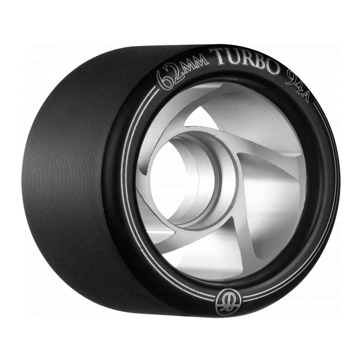 Rollerbones Turbo Wheel Clear Aluminium Hub 62 mm 94A Black 8pk