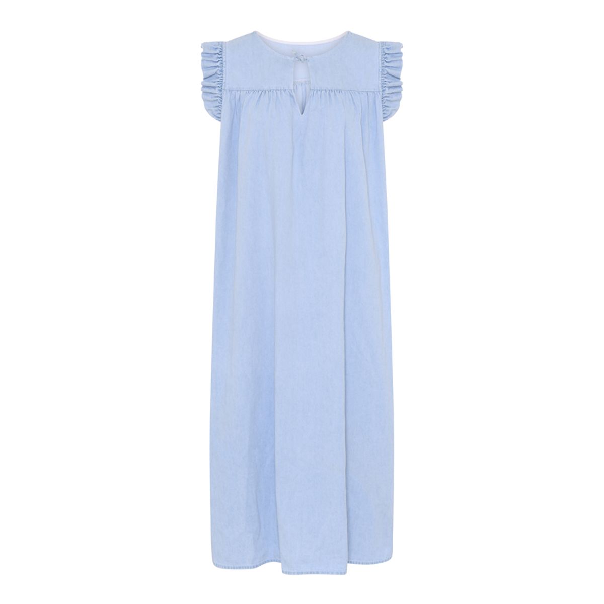 Stockholm denim sl Long Dress light blue denim