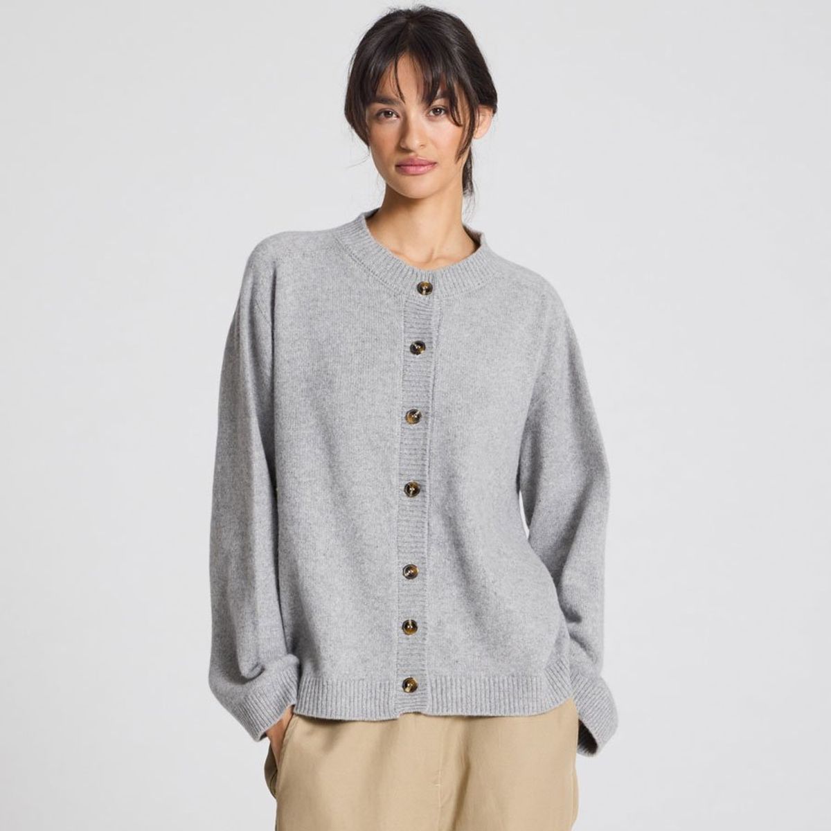 Felicia Cardigan grey melange - S