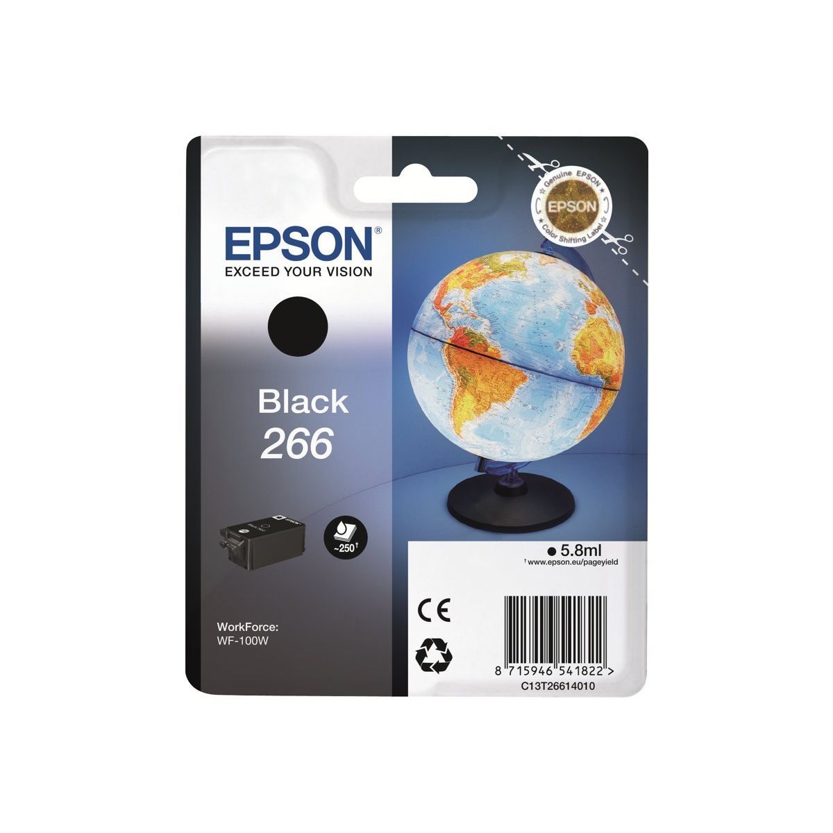 Epson T2661 C13T26614010 Sort Blækpatron, 250 sider