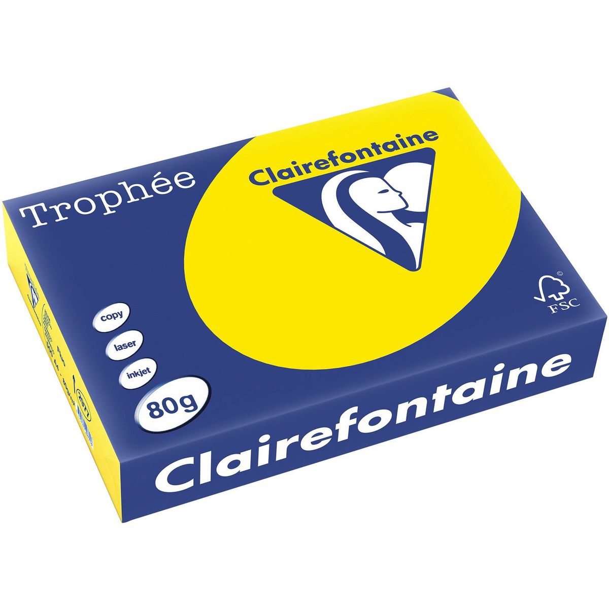 Q-connect Trophee kopipapir A4 80g fluo gul 500ark