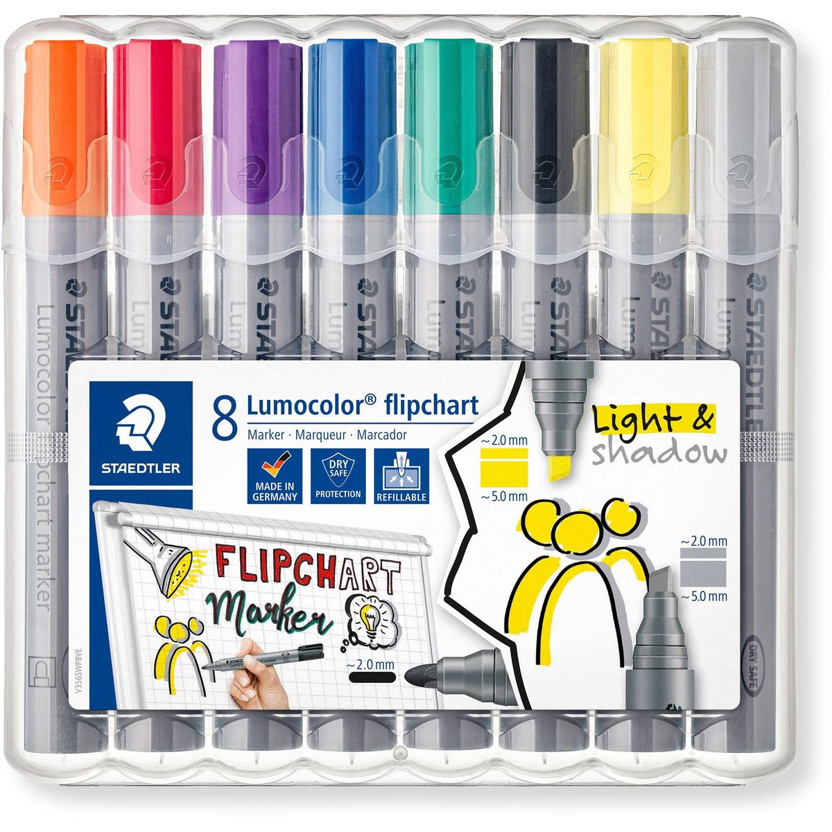 Lumocolor Flipchart markere 2-5mm 8 farver