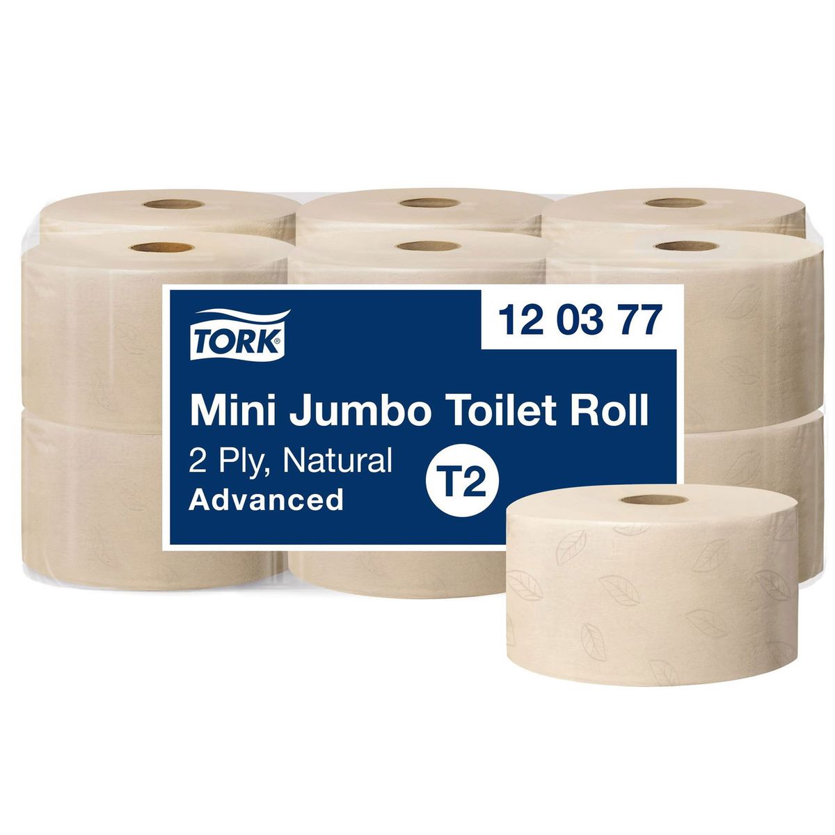 Tork 120377 Advanced Mini Jumbo toiletpapir 2-lags T2 natur 12rl