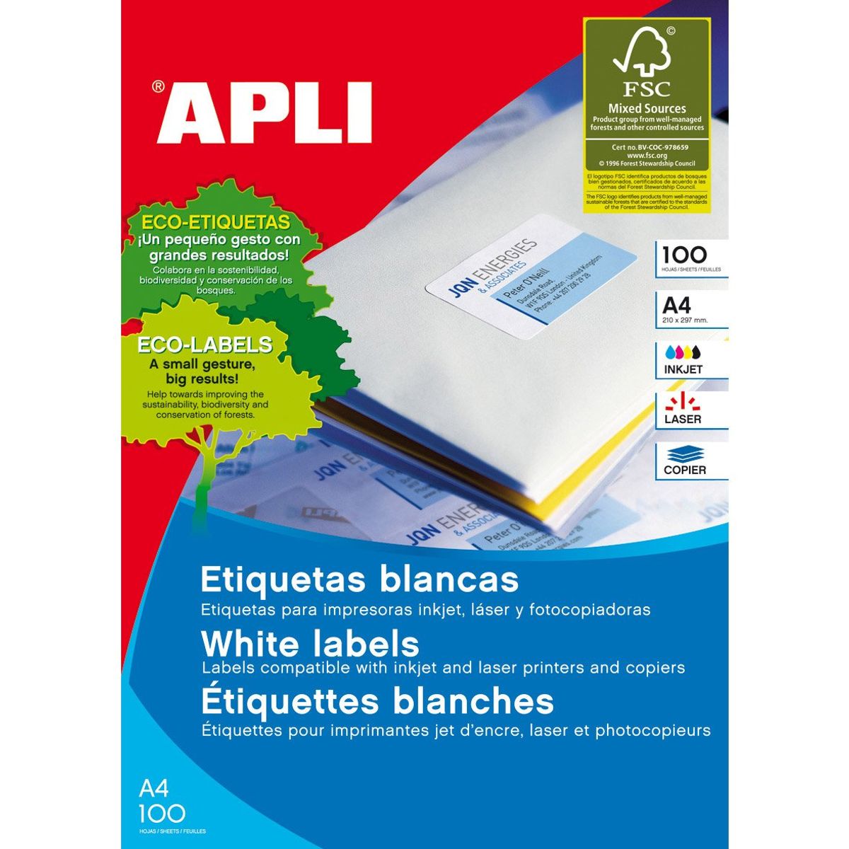 Apli multietiketter 400 etk, 99.1 mm x 139 mm