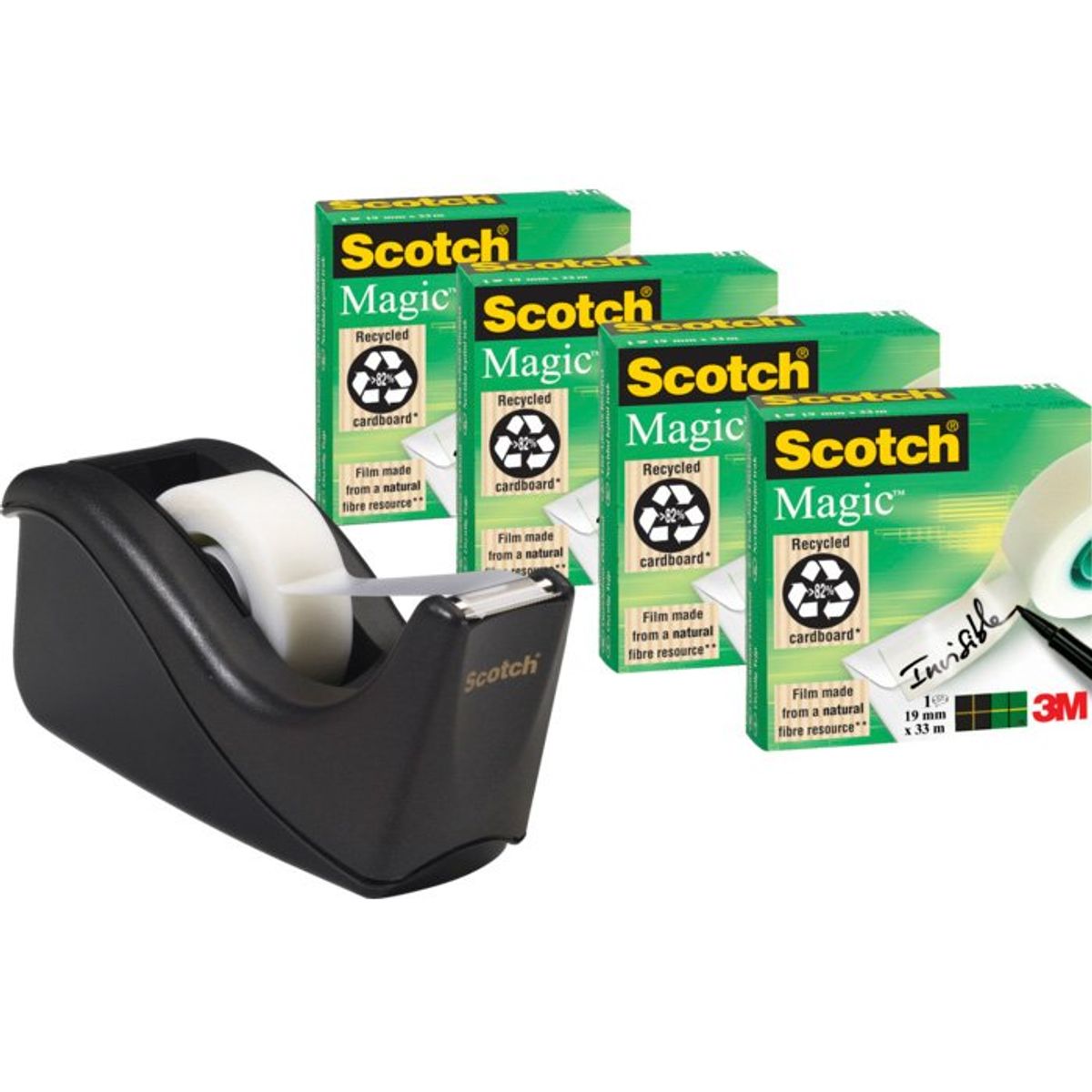 Scotch C60 tapedispenser inkl. 4rl tape sort