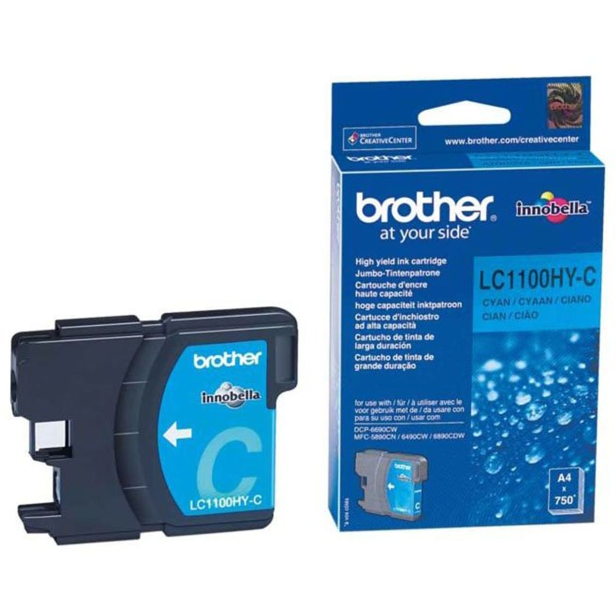 Brother LC1100HYC Cyan Blækpatron, 700 sider