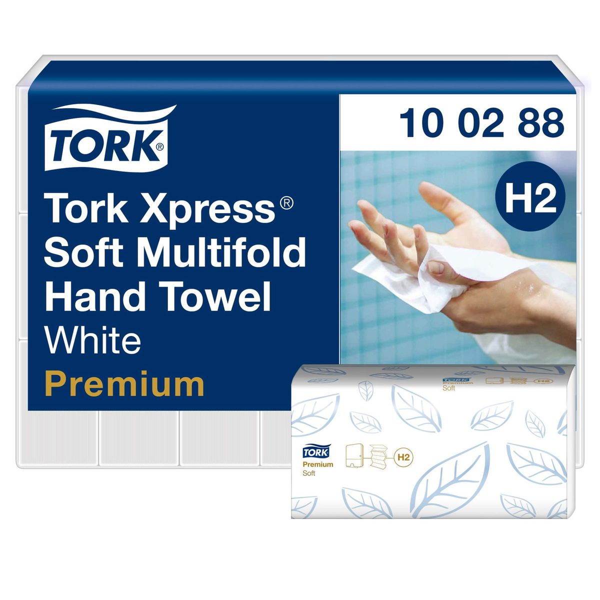 Tork 100288 Xpress Soft håndklædeark 2lags H2 hvid