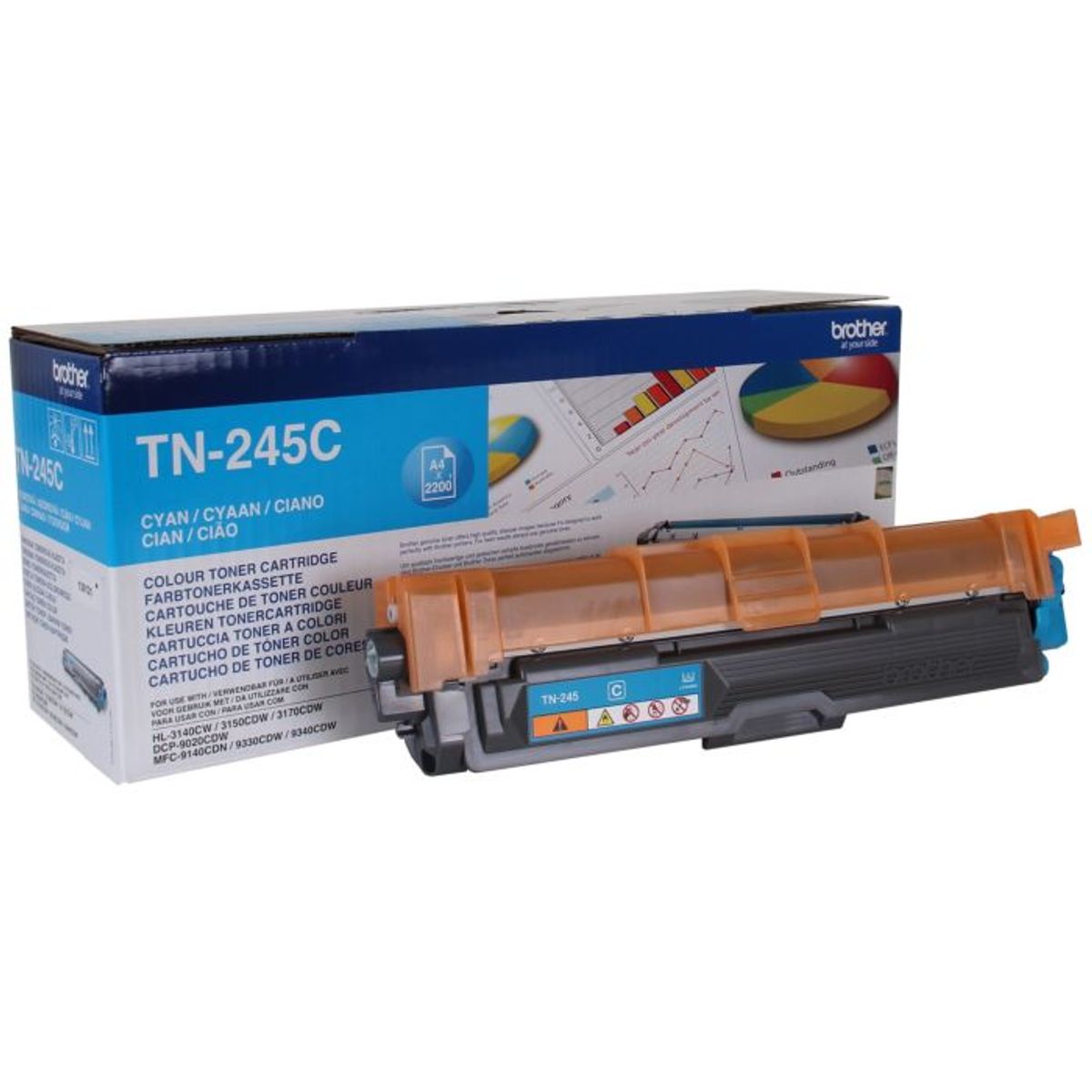 Brother TN245C Cyan Lasertoner, 2.200 sider