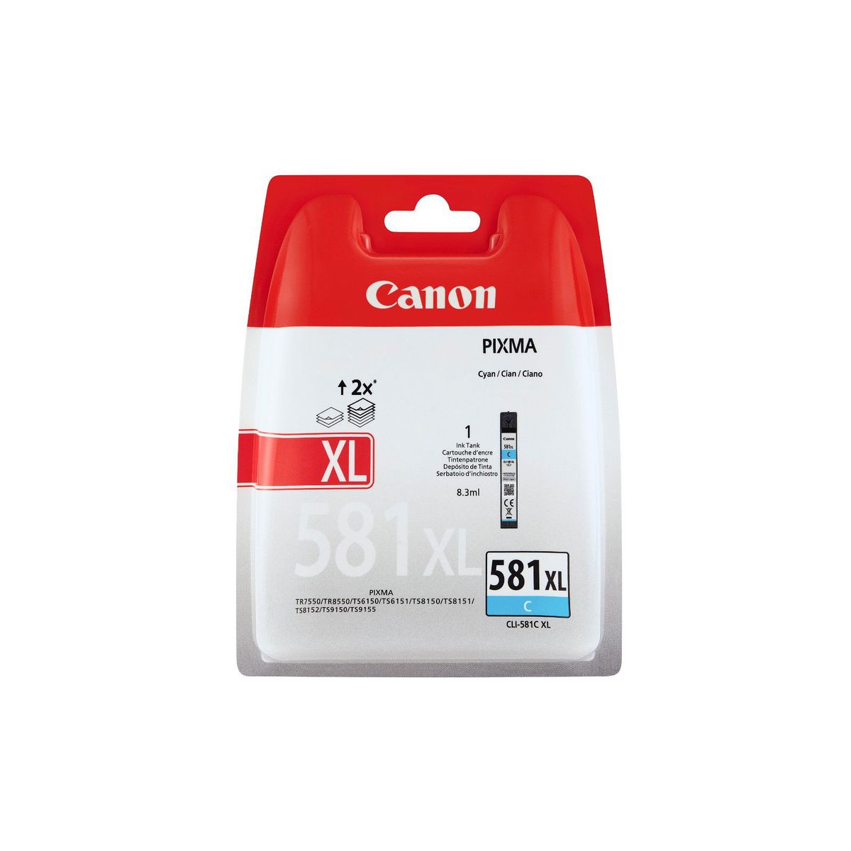 Canon CLI-581CXL 2049C001 Cyan Blækpatron, 187 sider