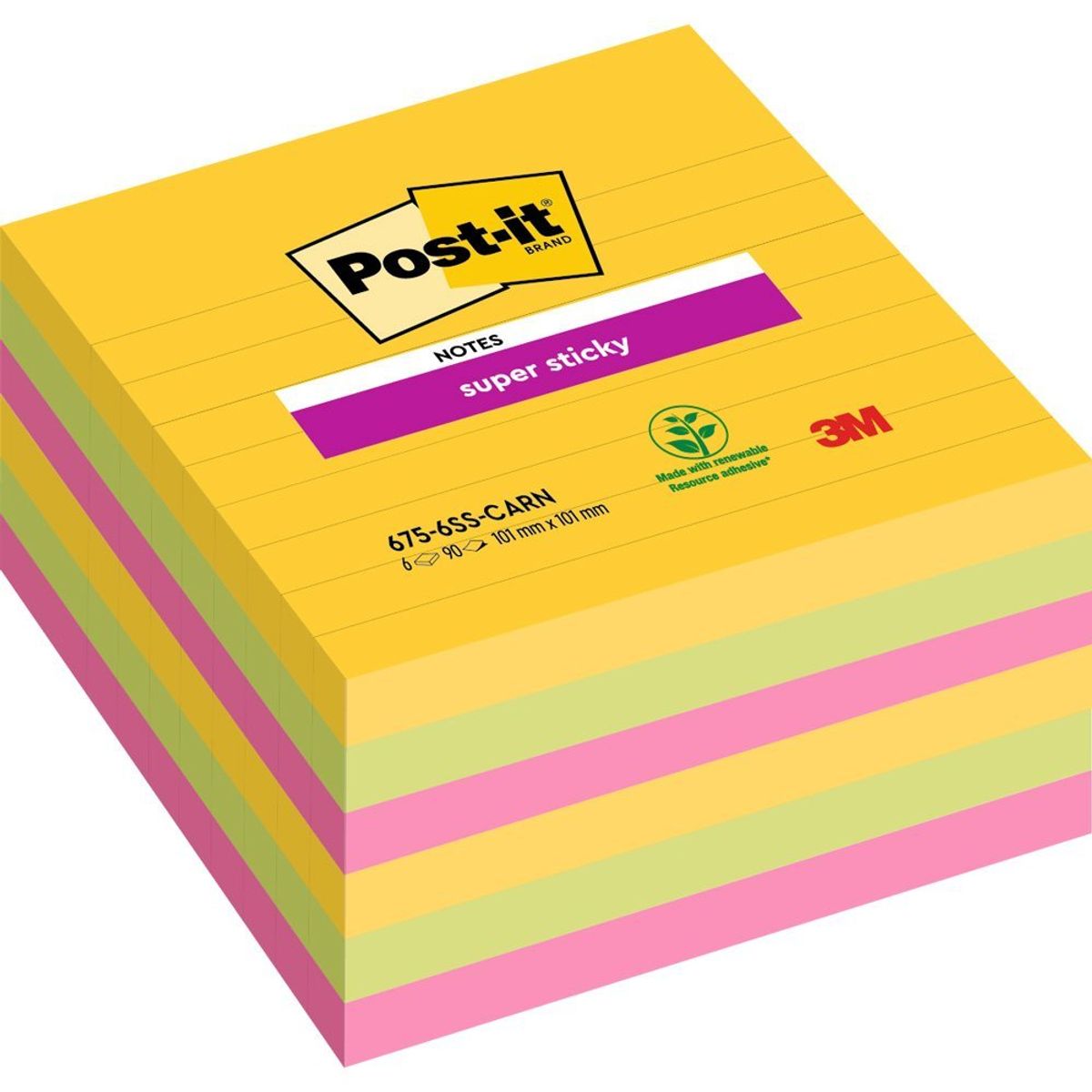 Post-it Rio notes 101 mm flerfarvet 6 blk