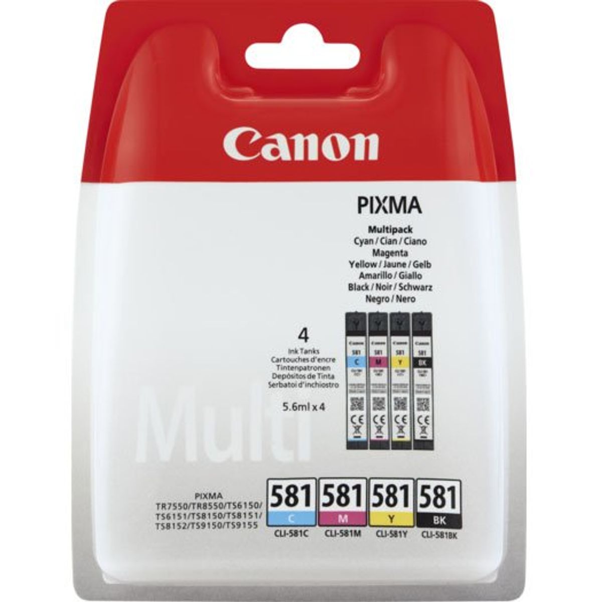 Canon CLI-581 2103C004 CMYK Blækpatron, 750 sider