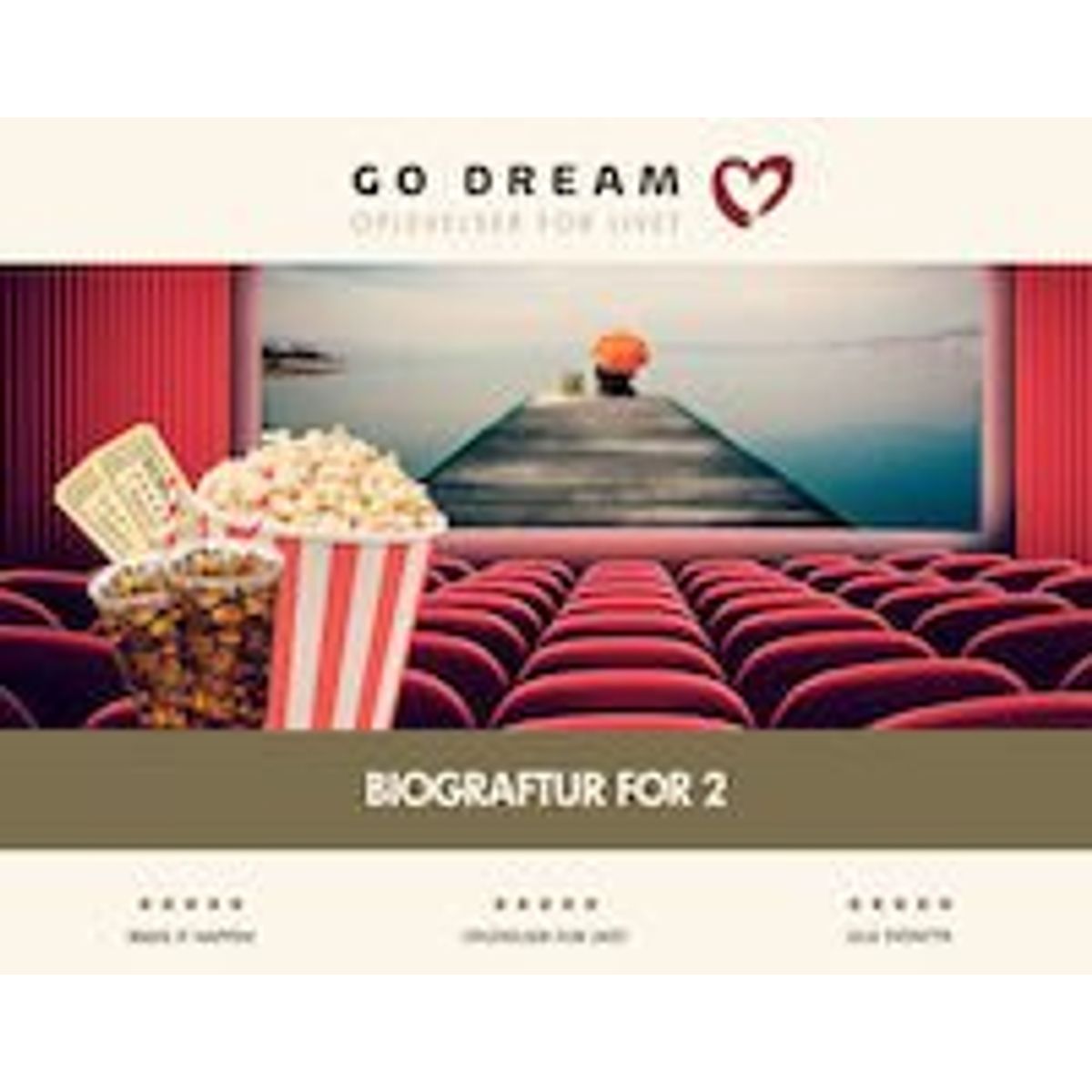 GoDream gavekort biograftur for 2 personer