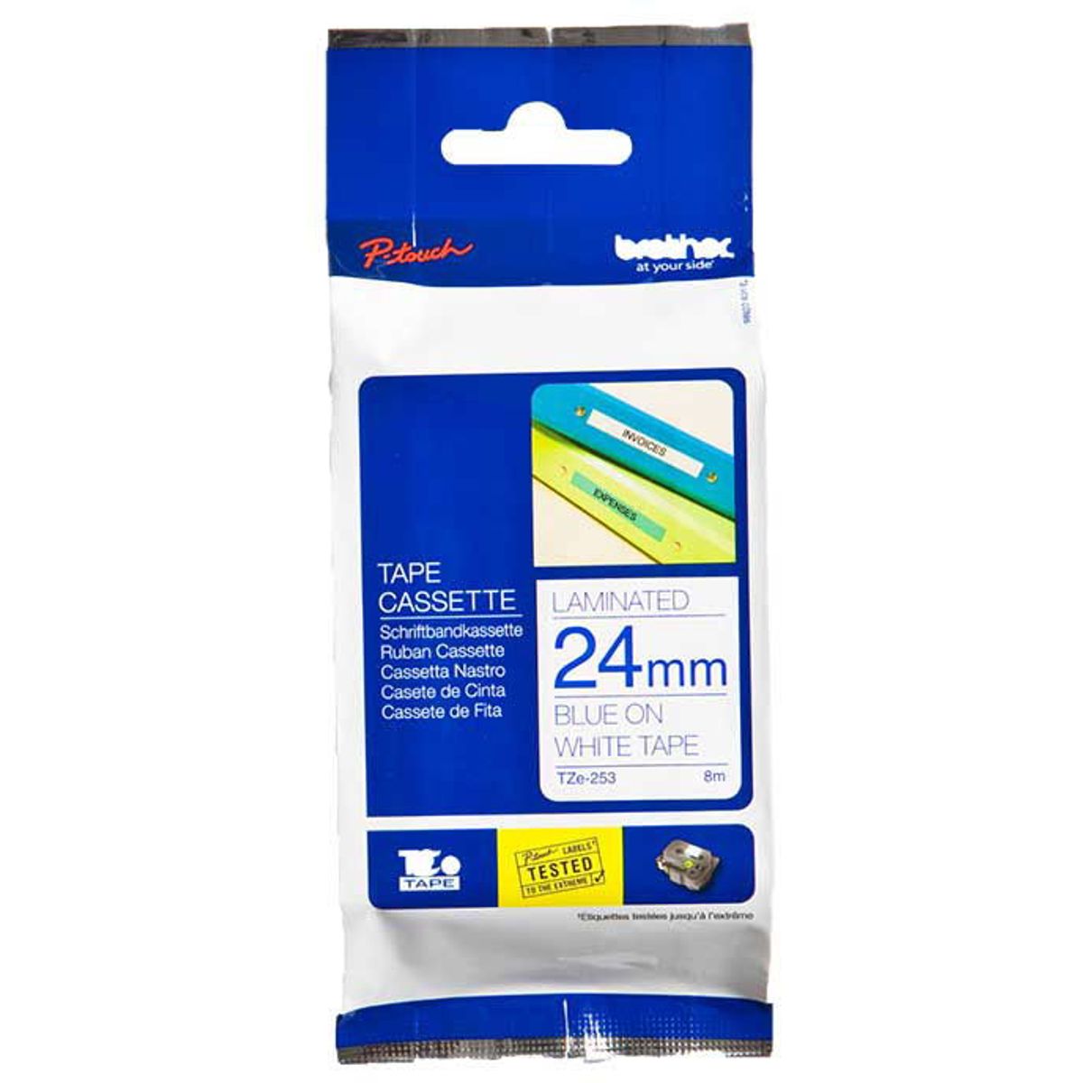 Brother TZe-tape TZE253 bla;hvid 24 mm x 8 m