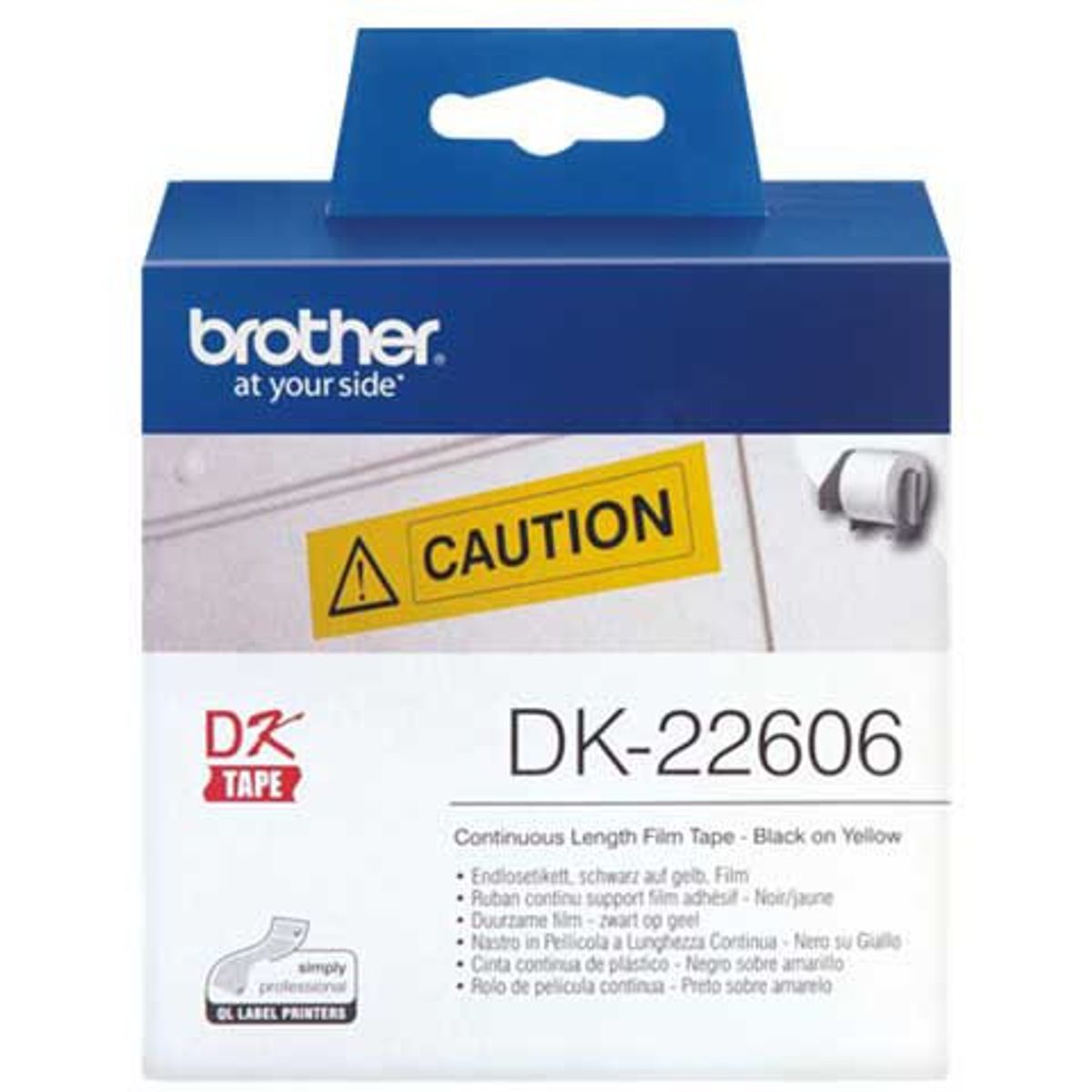 Brother DK22606 plastetiket 62mmx15m gul