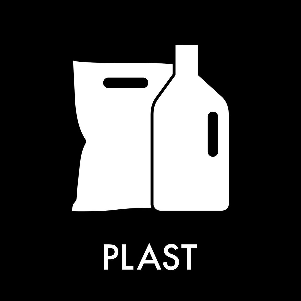 Plast piktogram u/baggrund 12x12cm