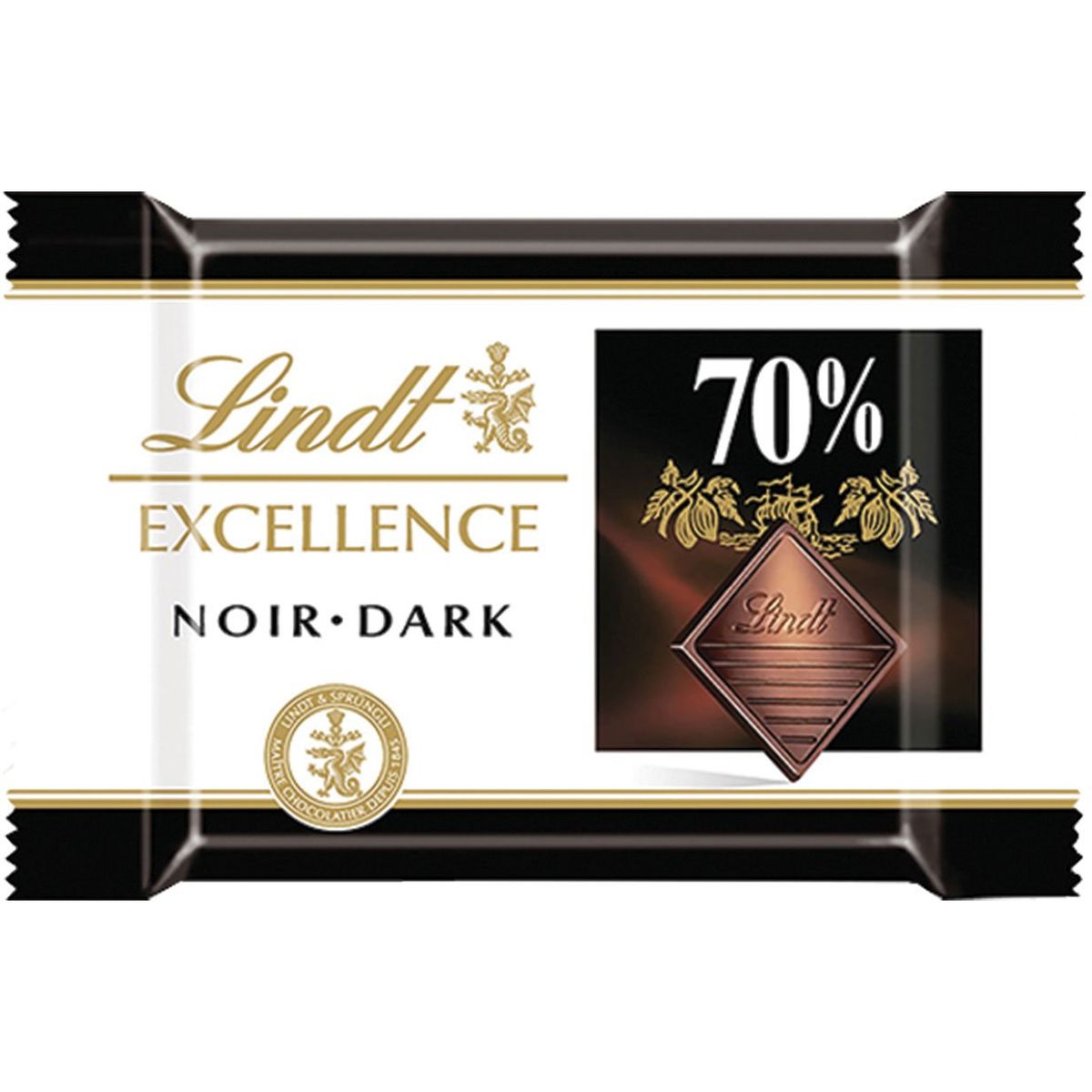 Lindt Excellence mørk chokolade 70% 200stk