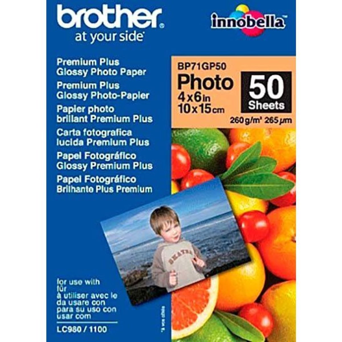 Brother BP-71GP50 A6 fotopapir hvid 50ark