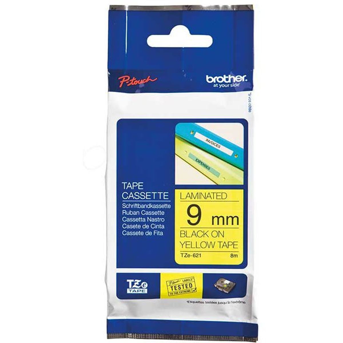 Brother TZE tape 9mm sort/gul