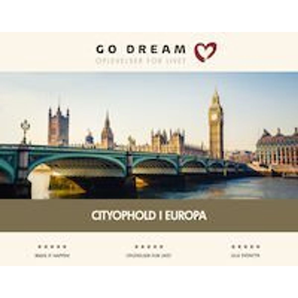 Go Dream cityophold i Europa gavekort