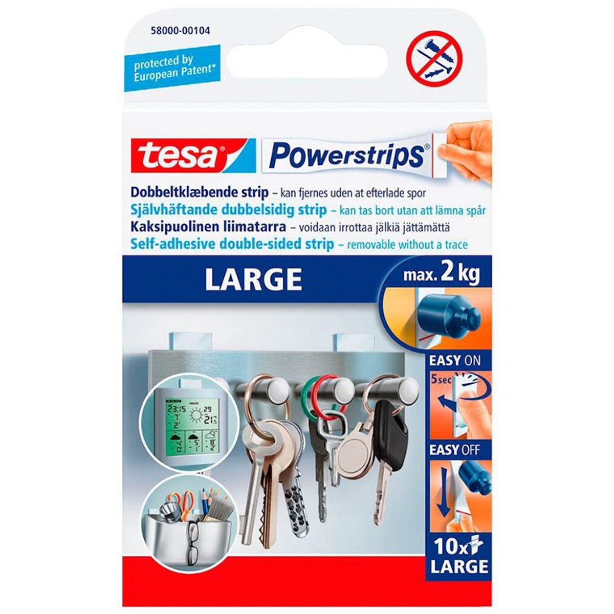 Tesa powerstrips large 10stk