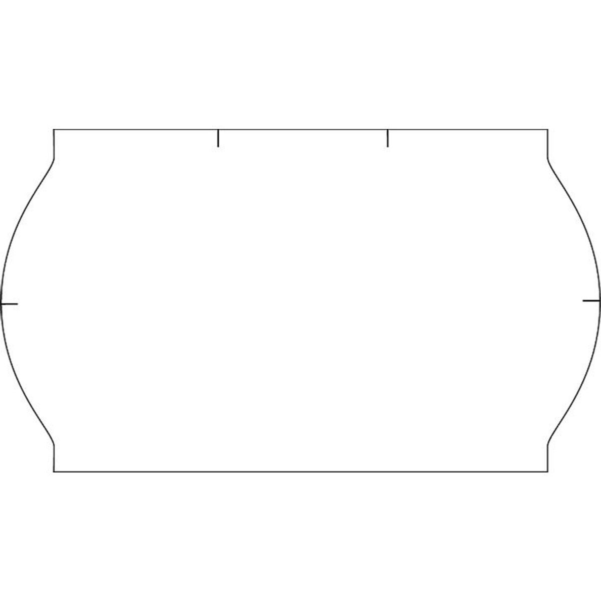 Prisetiketter aftagelig 26x16mm hvid 12rl