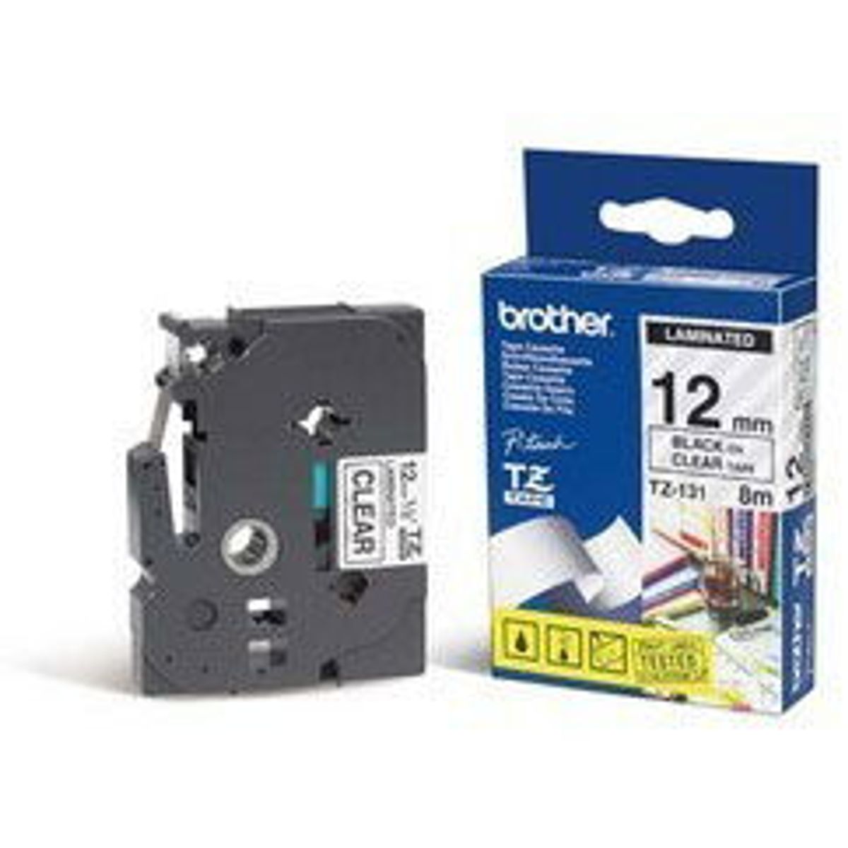 Brother TC-tape TC101 sort;klar 12 mm x 7.7 m