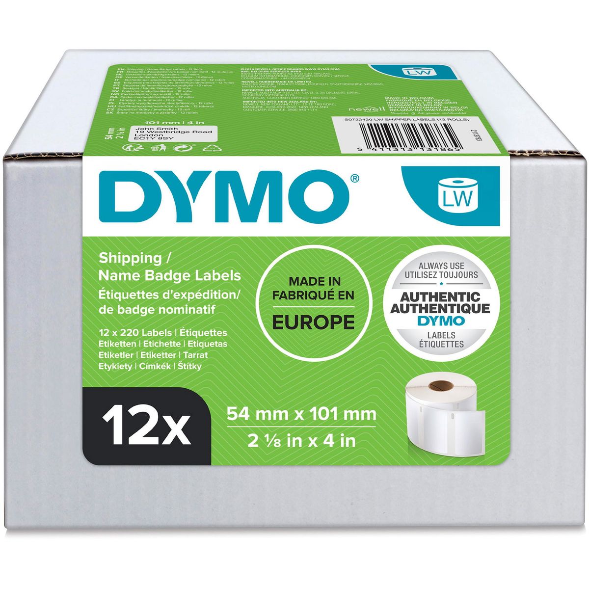 Dymo LabelWriter shipping-etiketter 101x54mm hvid