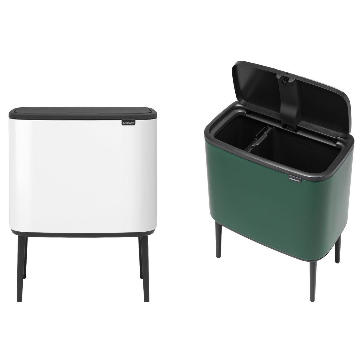 Brabantia BO vippelågsspand 11+23L Matt Black