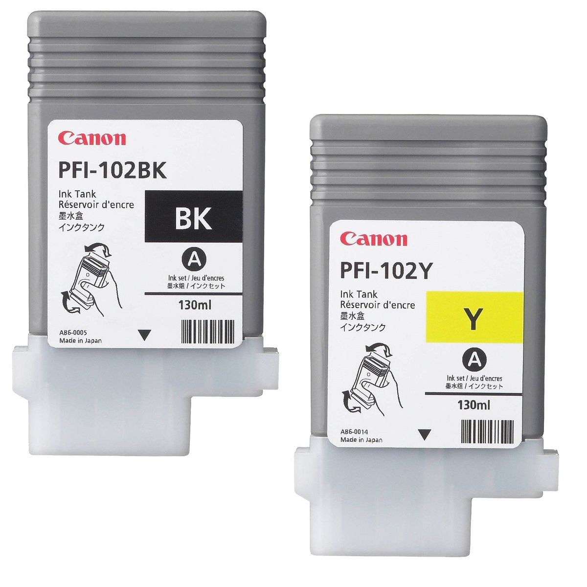 Canon PFI-102Y 0898B001AA Gul Blækpatron, 130 ml