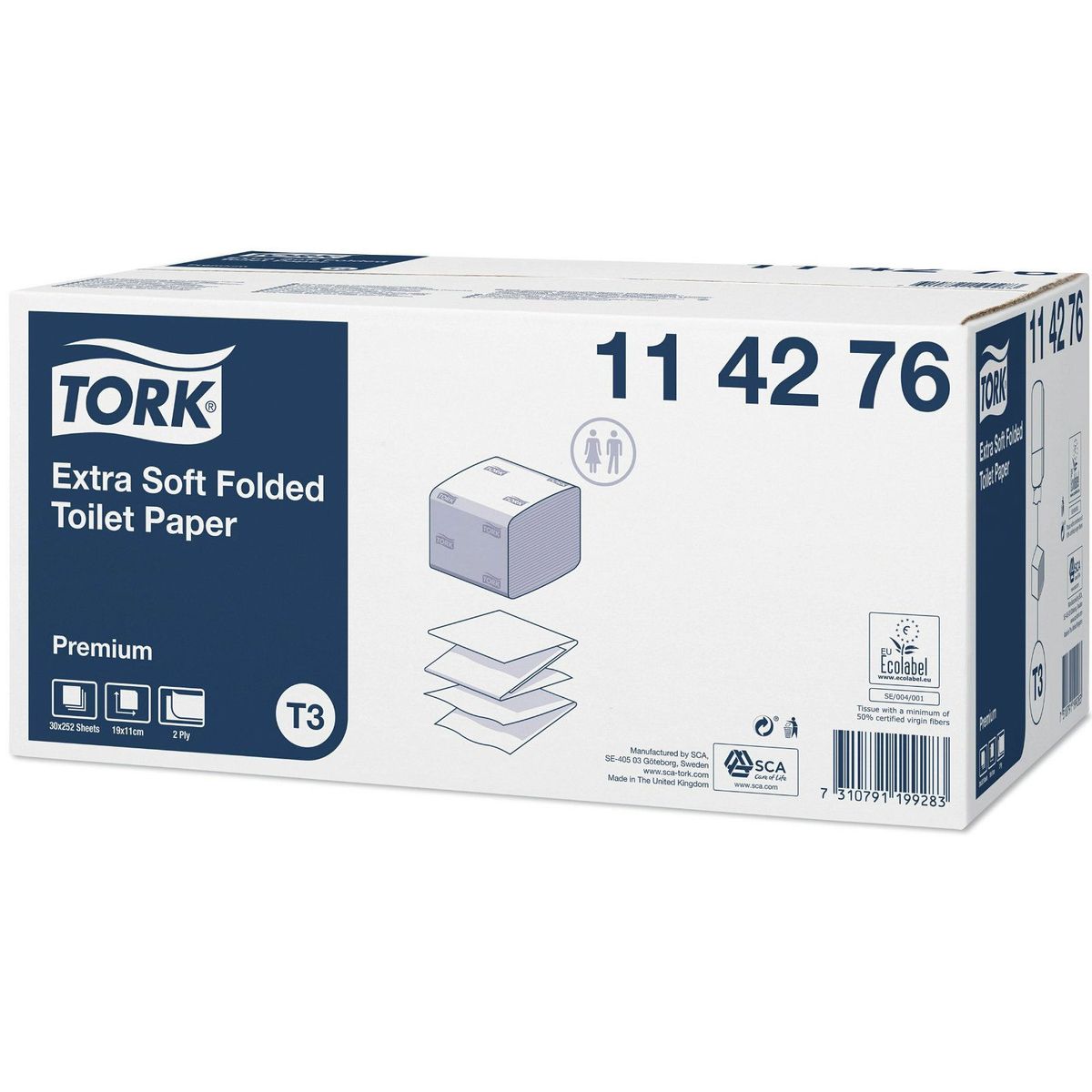 Tork 114276 Extra Soft toiletpapir 2-lags 30x252ark T3