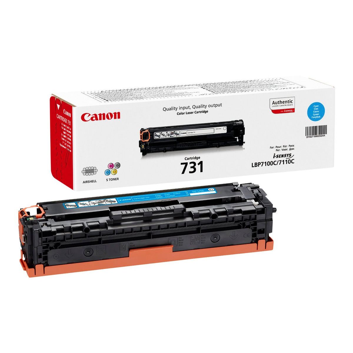 Canon 731 6271B002 Cyan Lasertoner, 1.500 sider