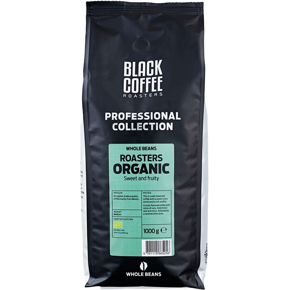 Black Coffee Roasters Organic kaffe 1 kg Hele bønner